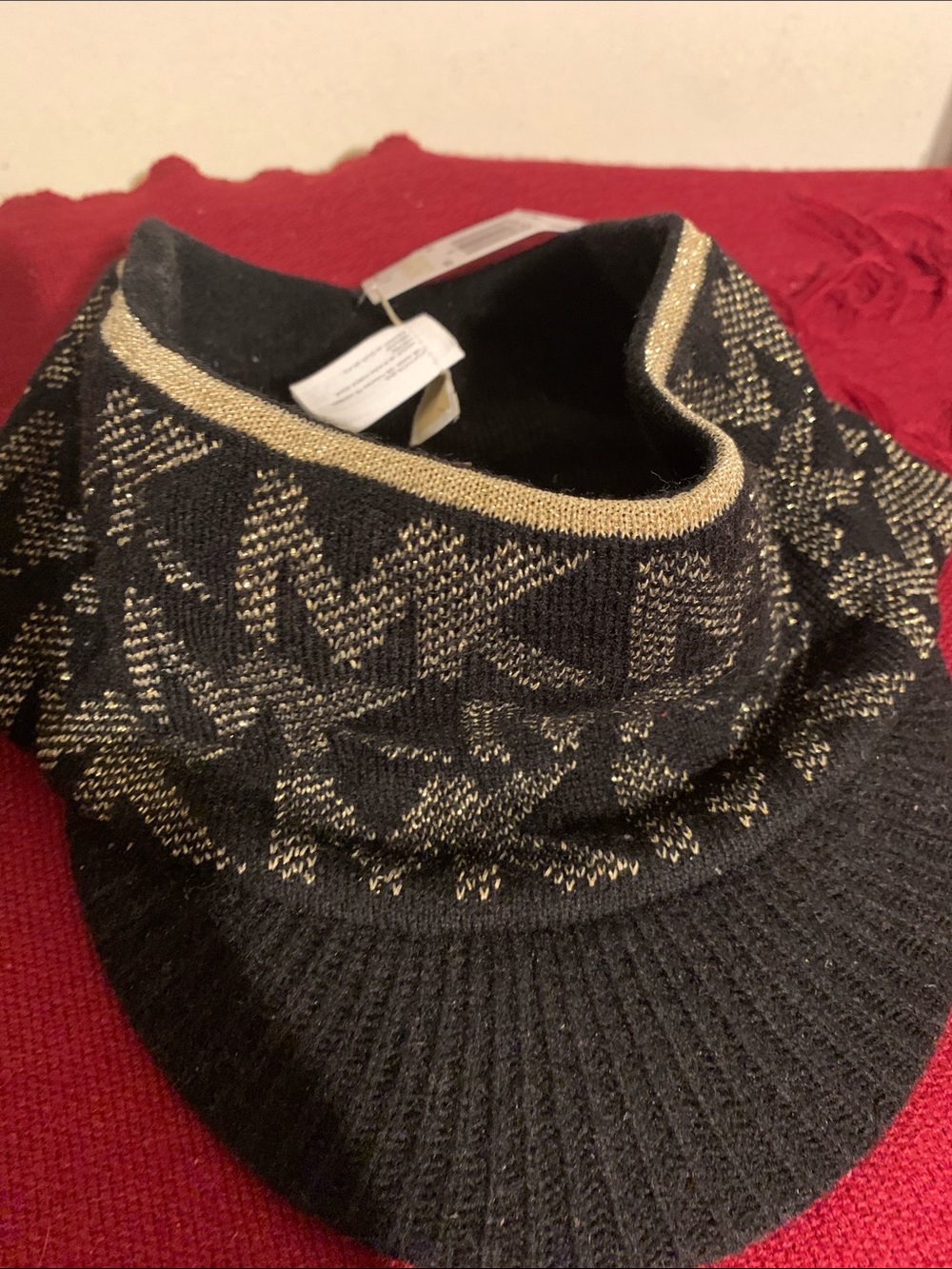 Michael Kors Black and Gold Knit Accessory